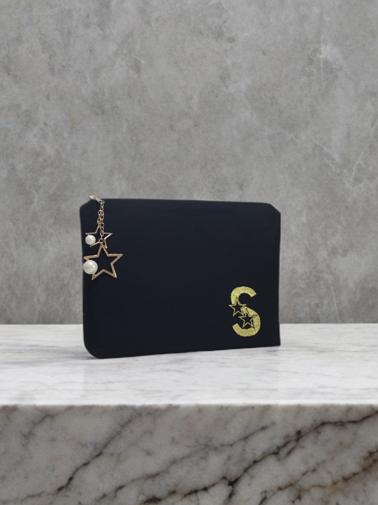SuperStar Yıldızlı Monogram Harfli Potföy Çanta