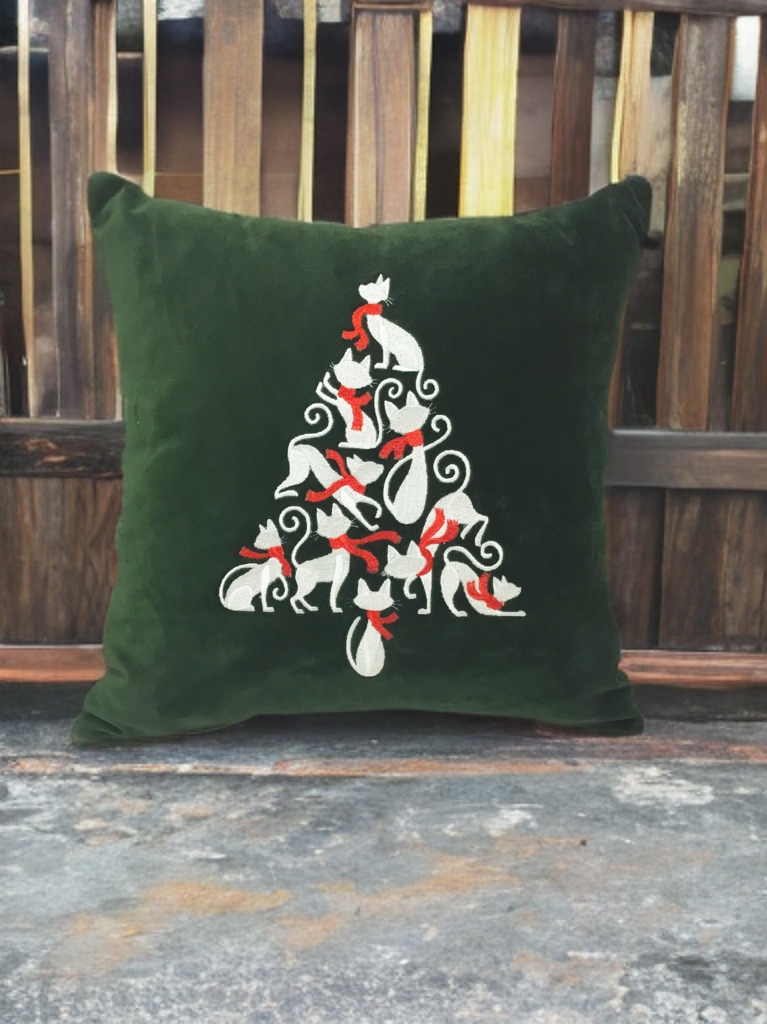 Aurora Catsmas Tree Kırlent Kılıfı