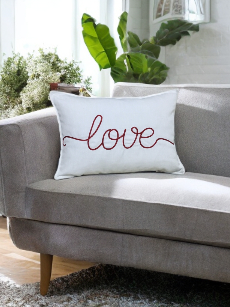 Pure Love Nakışlı Bolster Kırlent Kılıfı