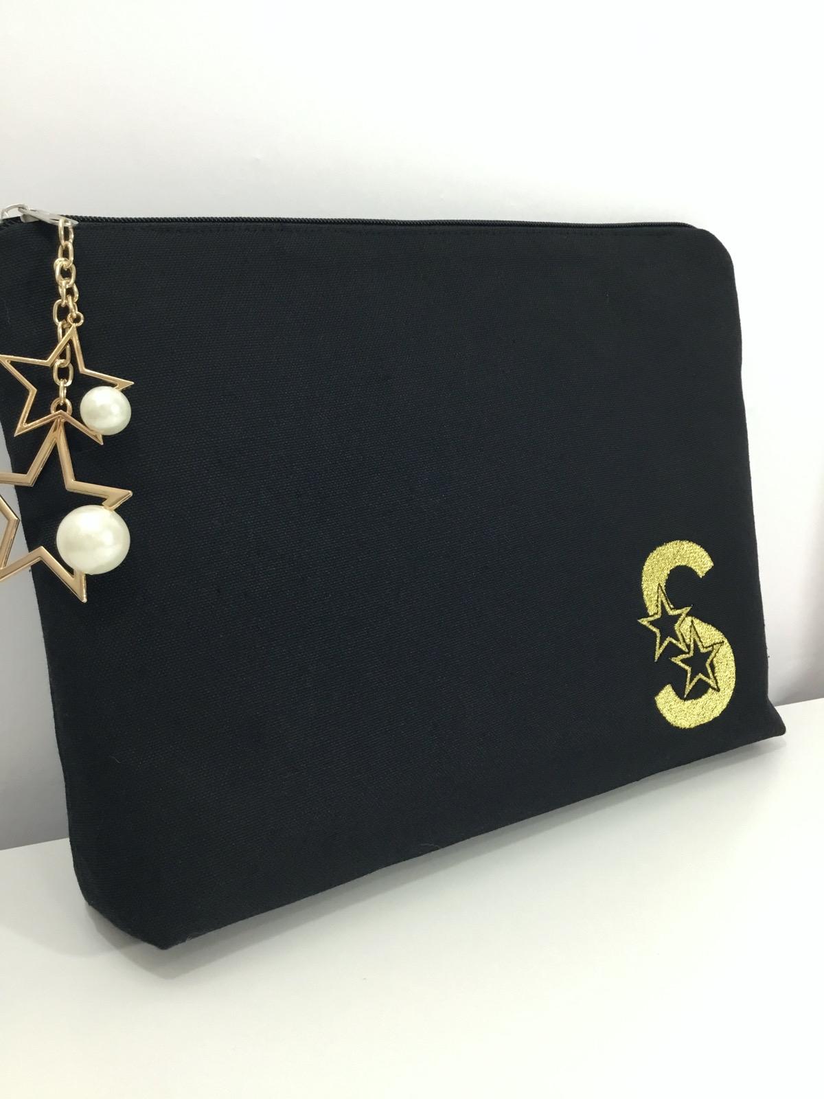 SuperStar Yıldızlı Monogram Harfli Potföy Çanta