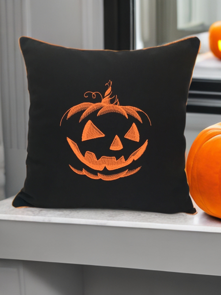 KingPumpkin Neon Nakışlı Kırlent Kılıfı