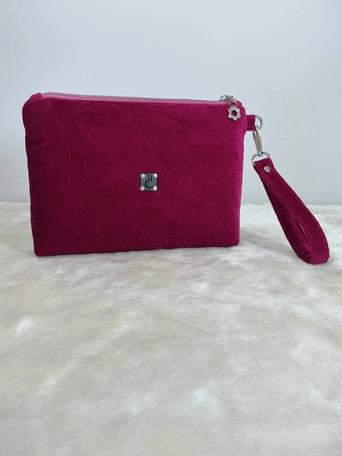 Velvet Dream Botanical Clutch Çanta | Karahindiba Nakışlı Kadife El Çantası