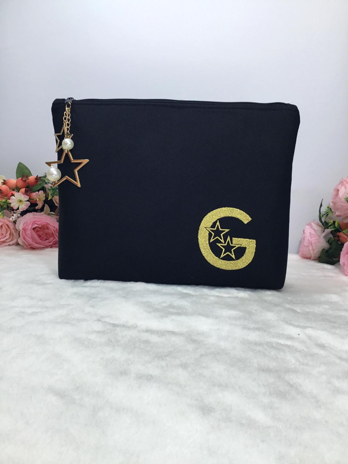 SuperStar Yıldızlı Monogram Harfli Potföy Çanta