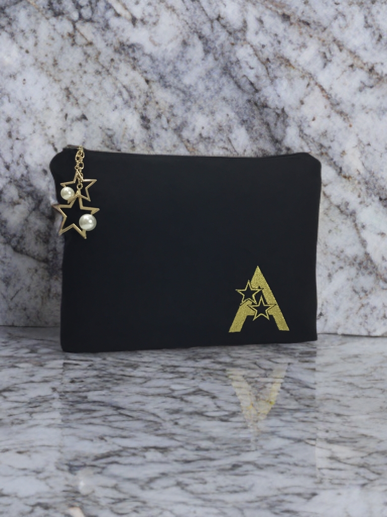 SuperStar Yıldızlı Monogram Harfli Potföy Çanta