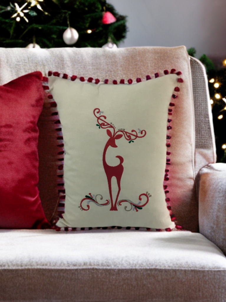 Elegant Reindeer Dikey Kırlent Kılıfı