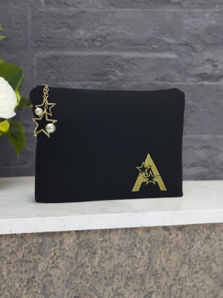 SuperStar Yıldızlı Monogram Harfli Potföy Çanta