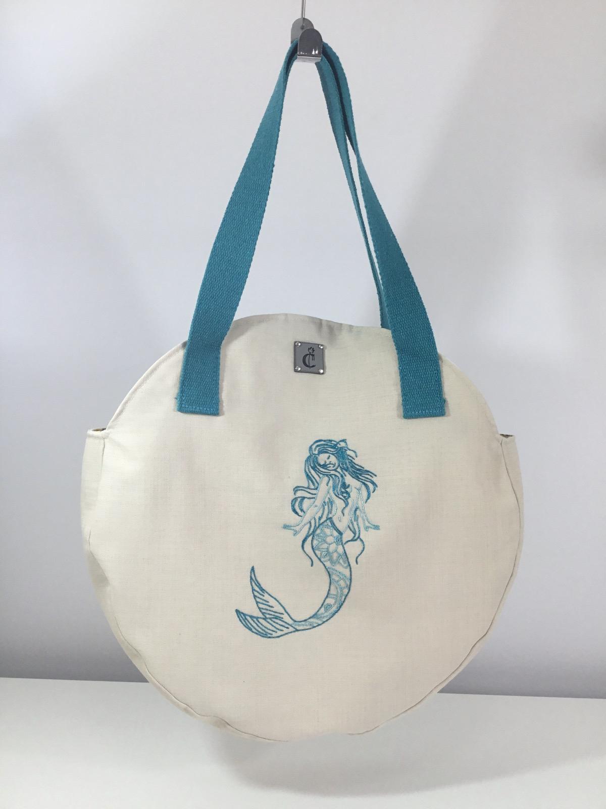 Mermaid El Nakışlı Plaj Çantası