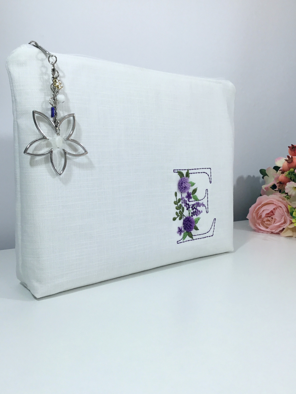 Majestic Blooms - Monogram Harfli Portföy Çanta