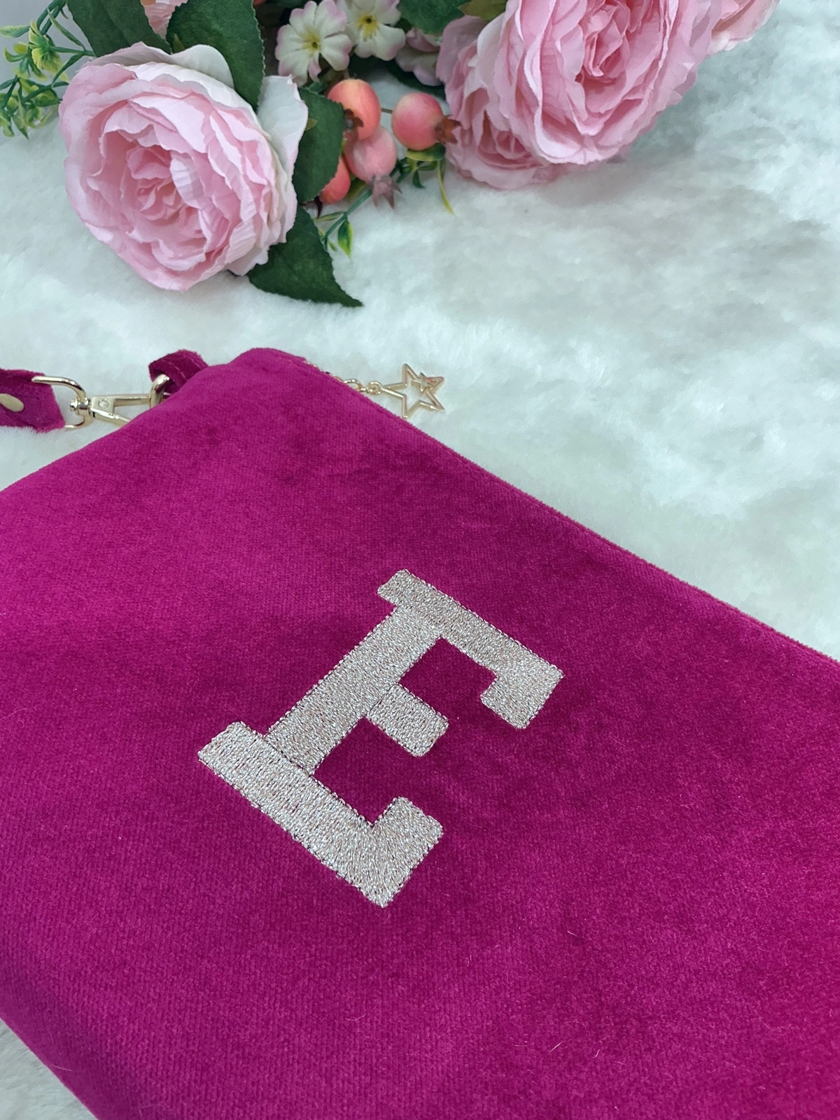 Velvet Dream Monogram | Kişiye Özel Kadife Clutch Çanta Midi