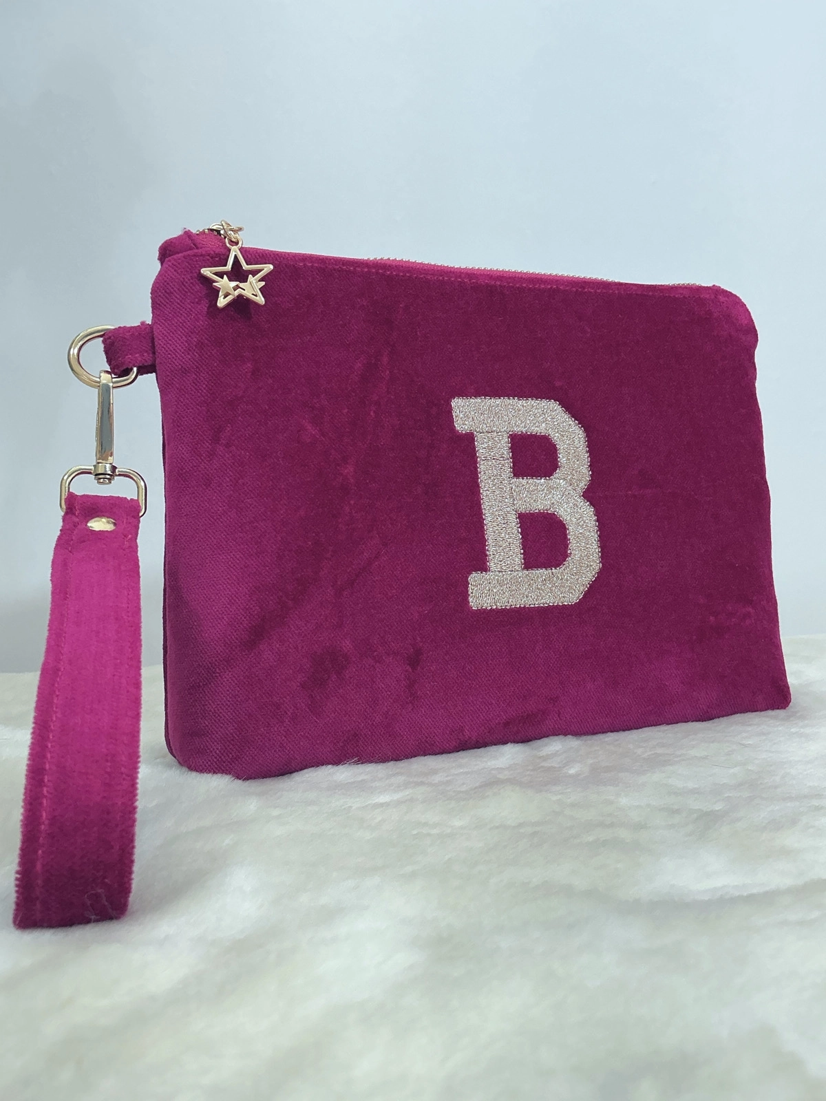 Velvet Dream Monogram | Kişiye Özel Kadife Clutch Çanta Midi