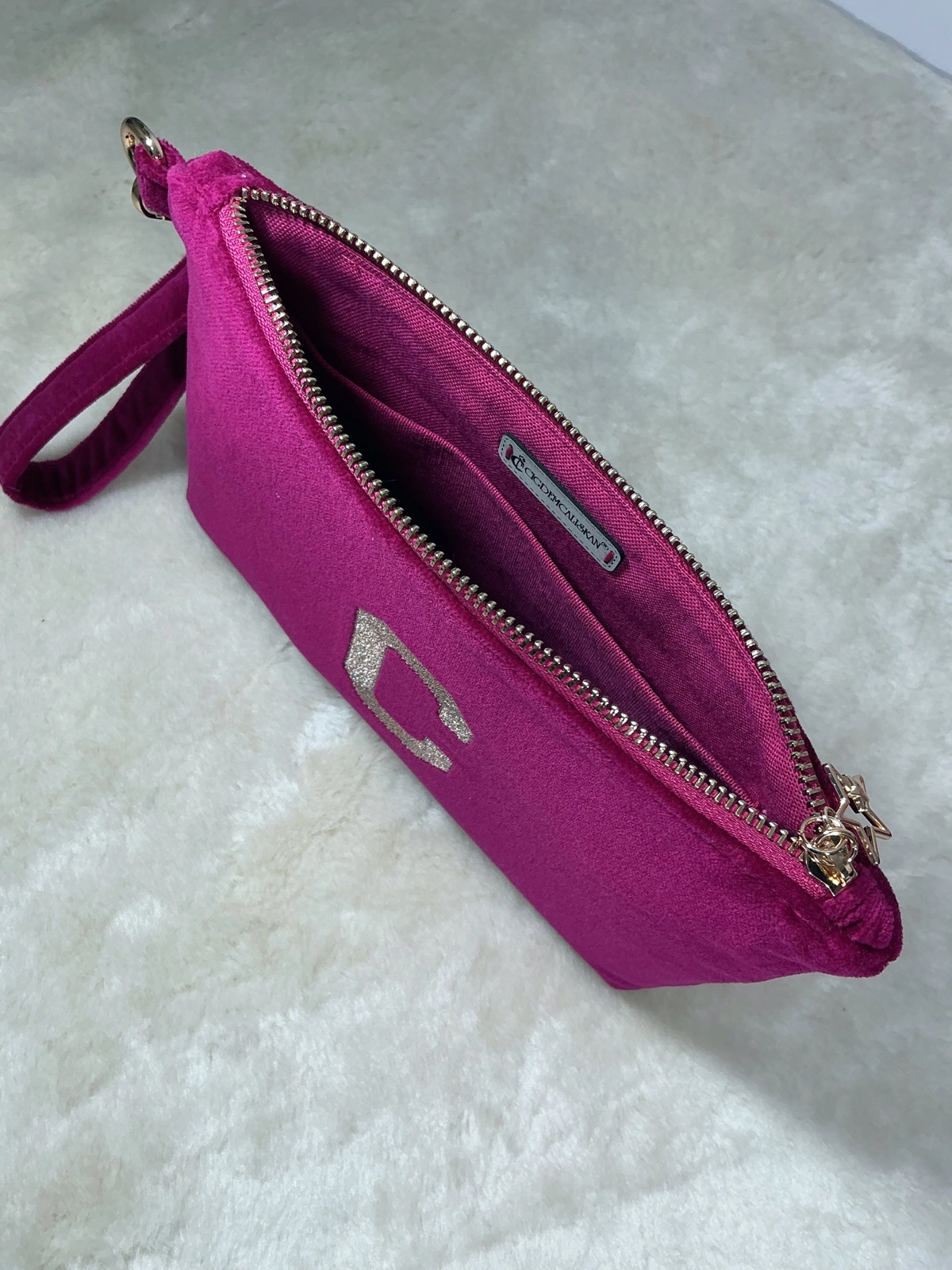 Velvet Dream Monogram | Kişiye Özel Kadife Clutch Çanta Midi