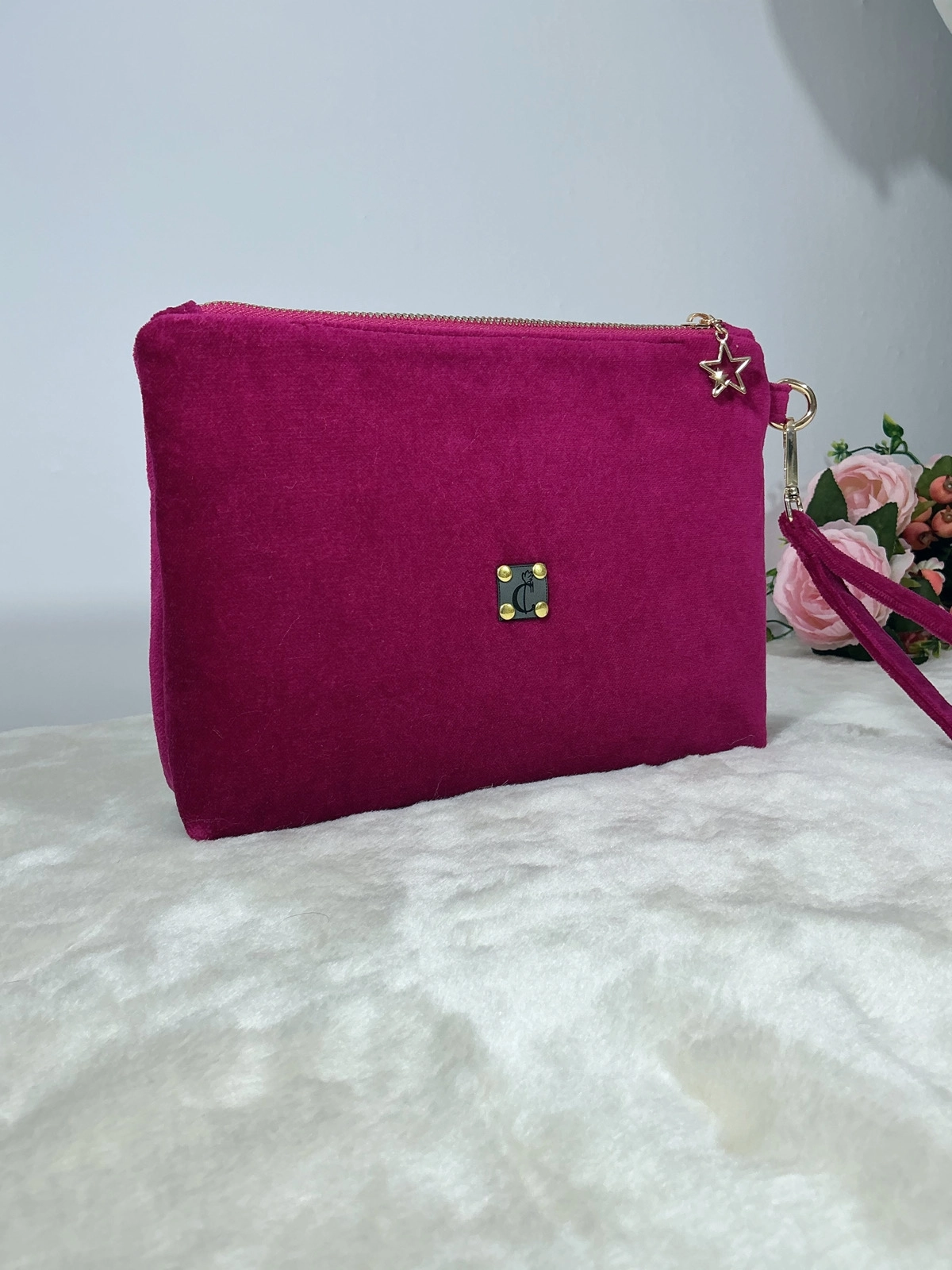 Velvet Dream Monogram | Kişiye Özel Kadife Clutch Çanta Midi