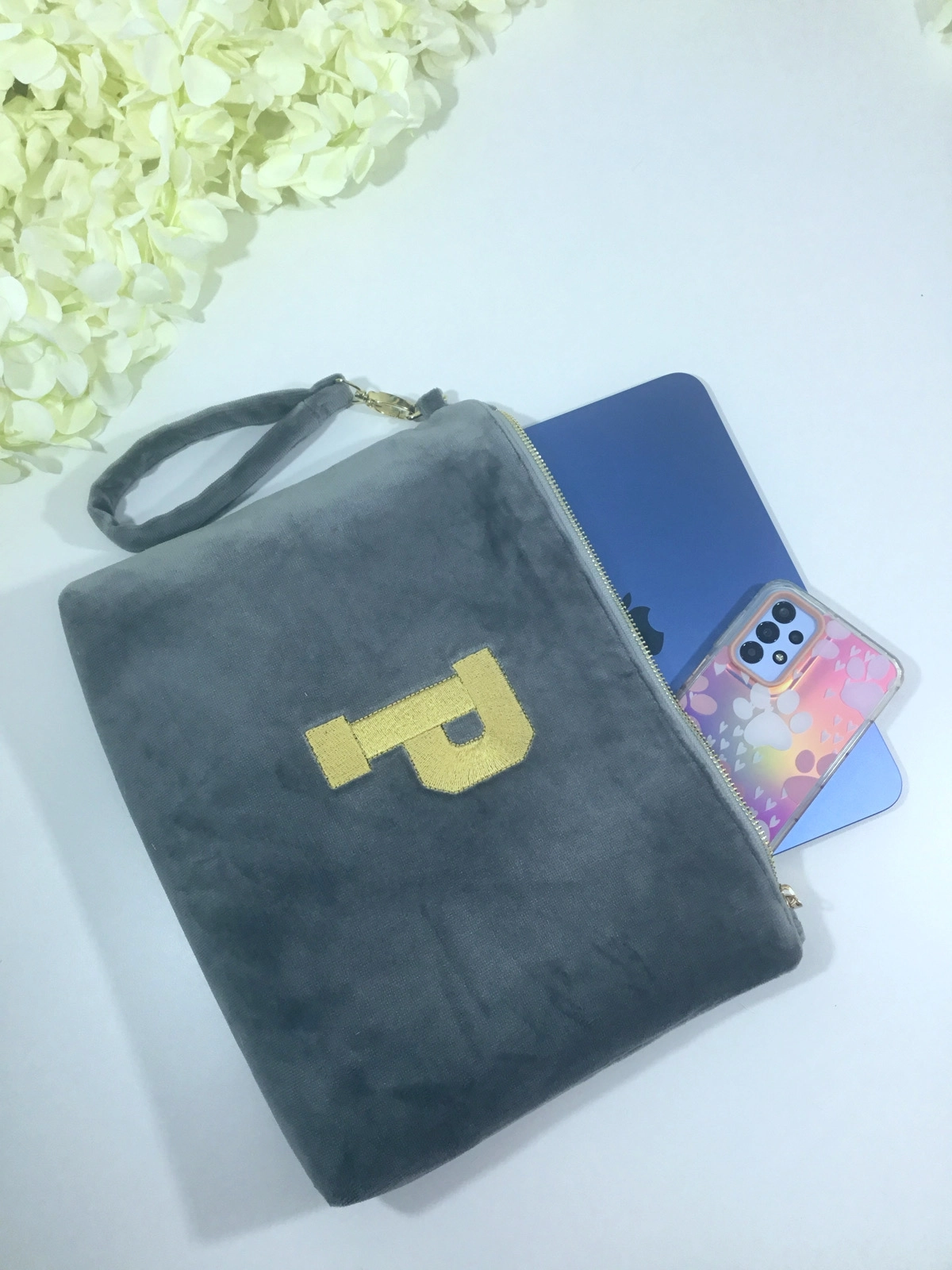 Velvet Dream Velvet Dream Monogram | Kişiye Özel Kadife Clutch Çanta Maxi 