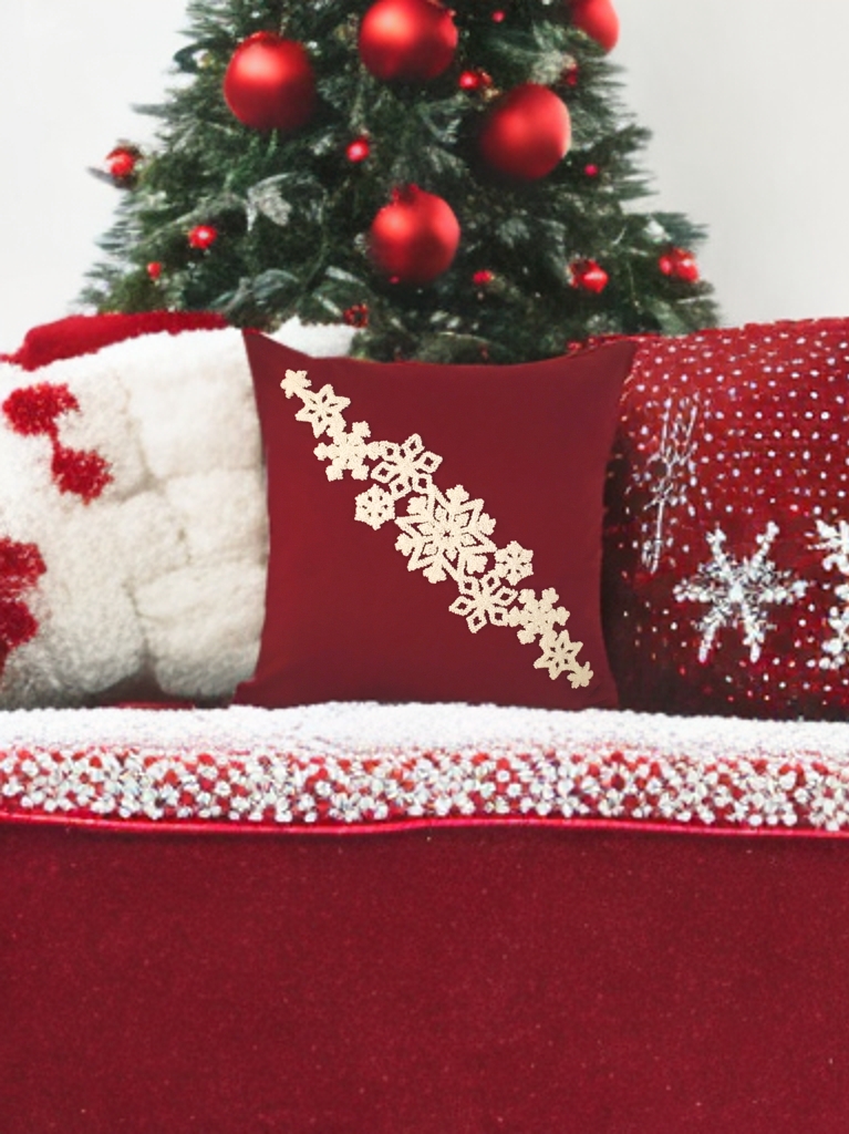Diagonal Snowflakes Kırlent Kılıfı
