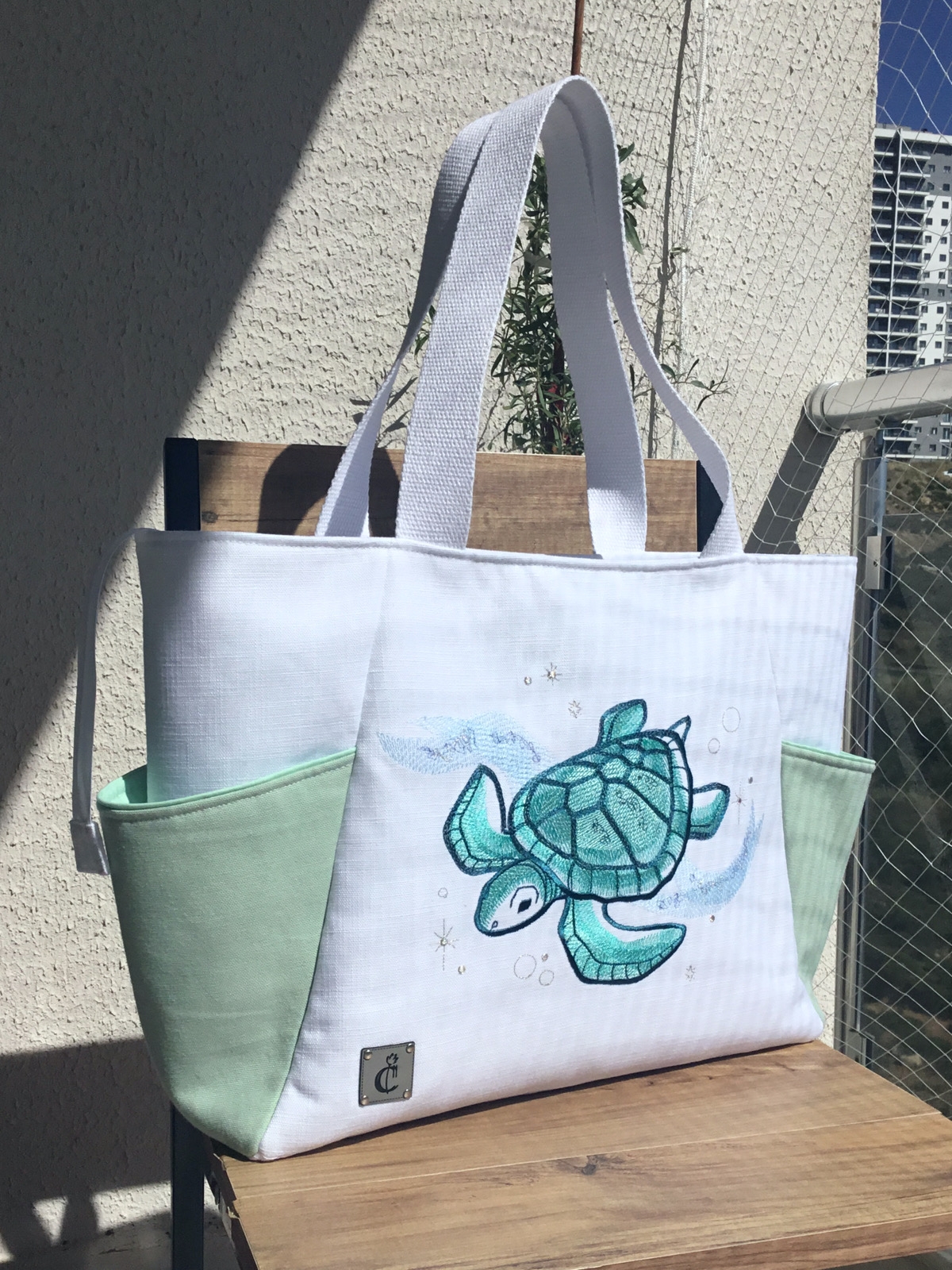 Cosmic Sea - Turtle Plaj Çantası