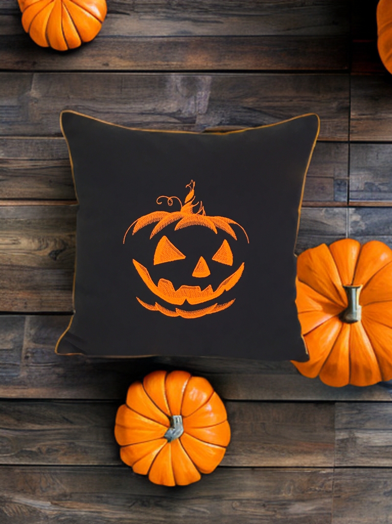 KingPumpkin Neon Nakışlı Kırlent Kılıfı