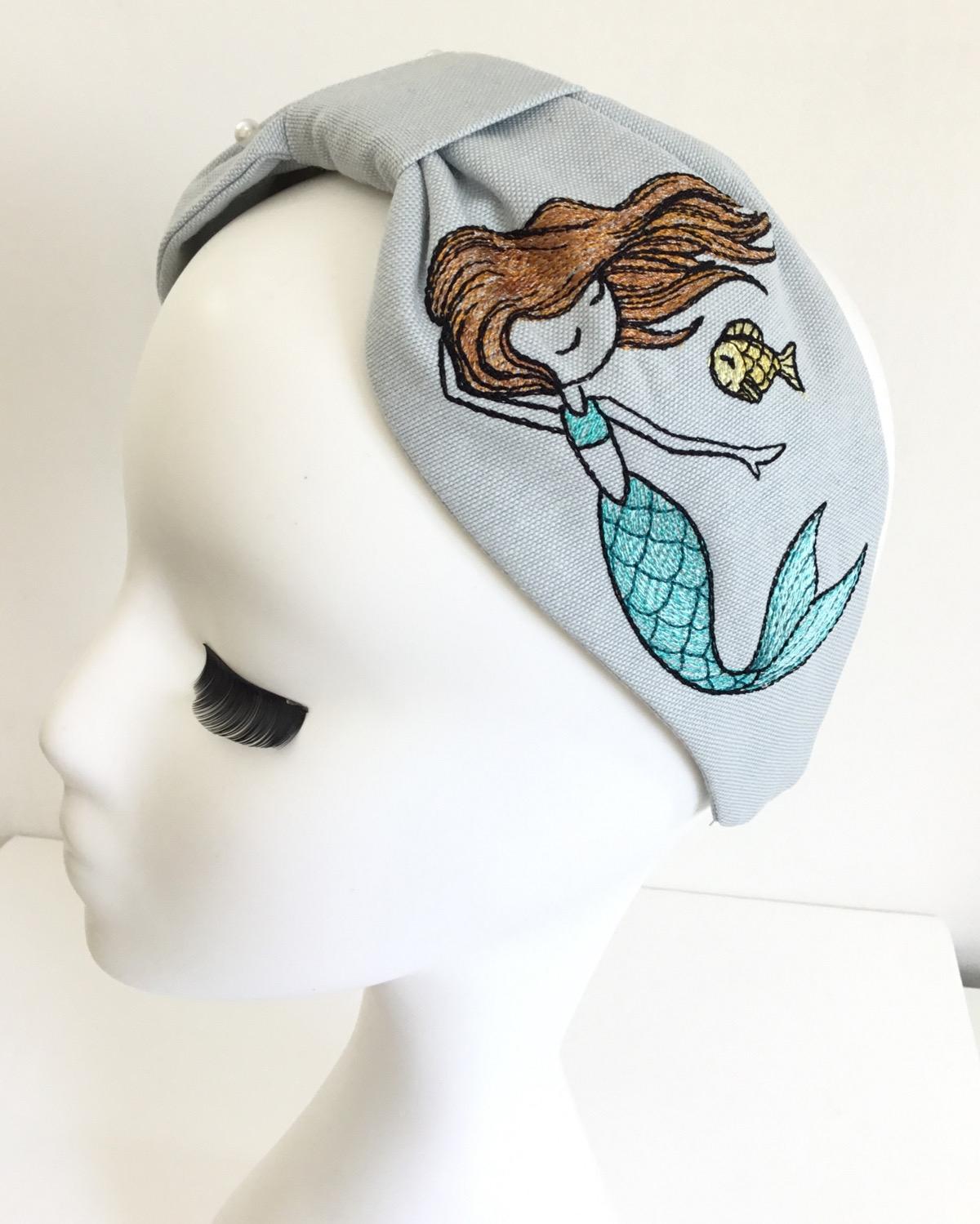 Mermaid & Fish Nakışlı Ve Inci Detaylı Taç