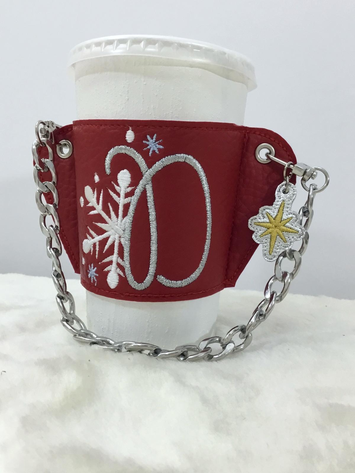 Snowy Monogram Coffee Sleeve Nakışlı Bardak Taşıyıcı Çanta