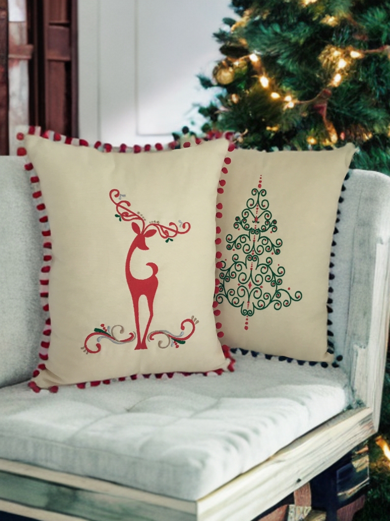 Elegant Reindeer Dikey Kırlent Kılıfı