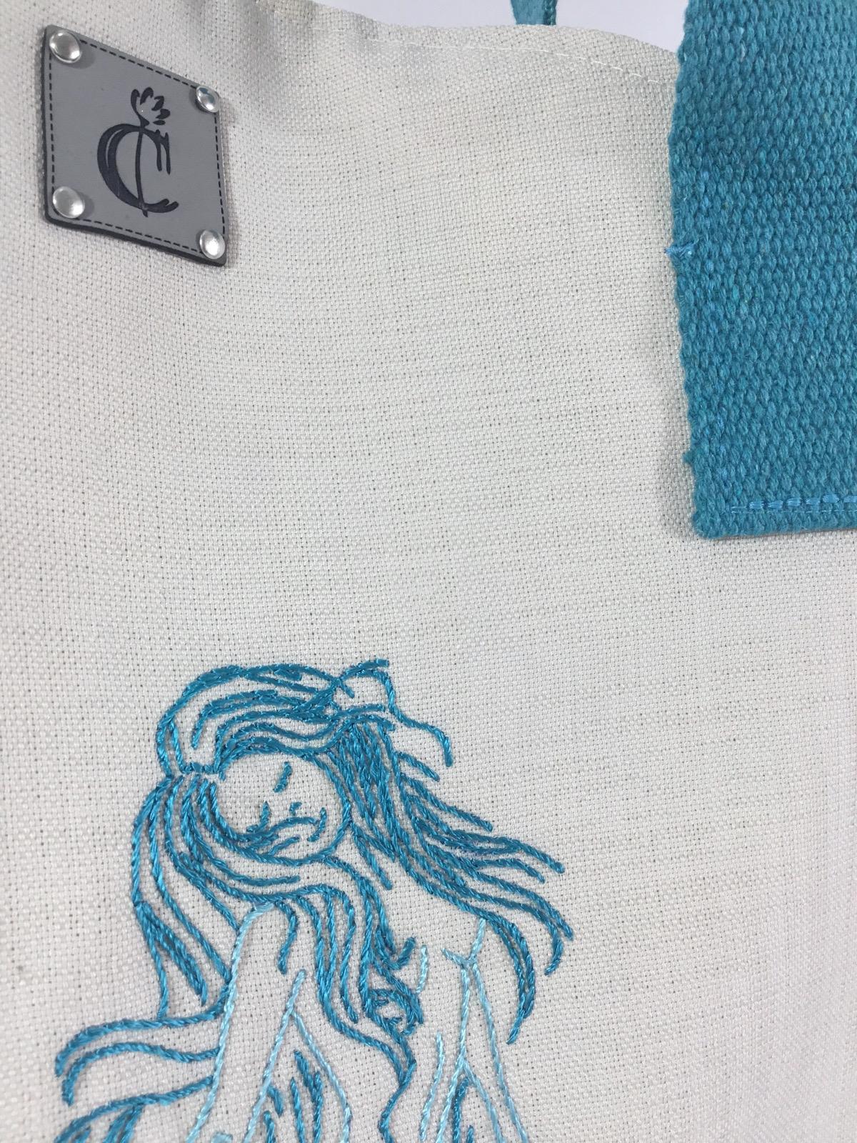 Mermaid El Nakışlı Plaj Çantası