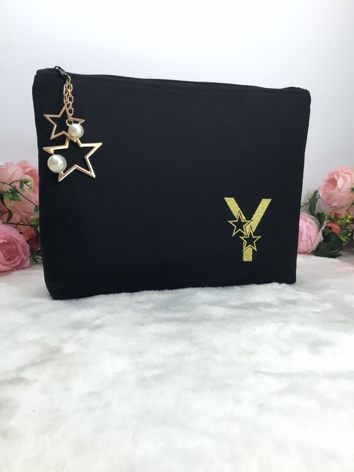 SuperStar Yıldızlı Monogram Harfli Potföy Çanta