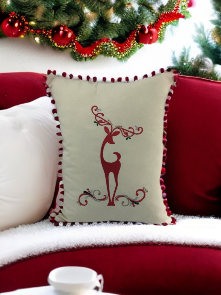 Elegant Reindeer Dikey Kırlent Kılıfı